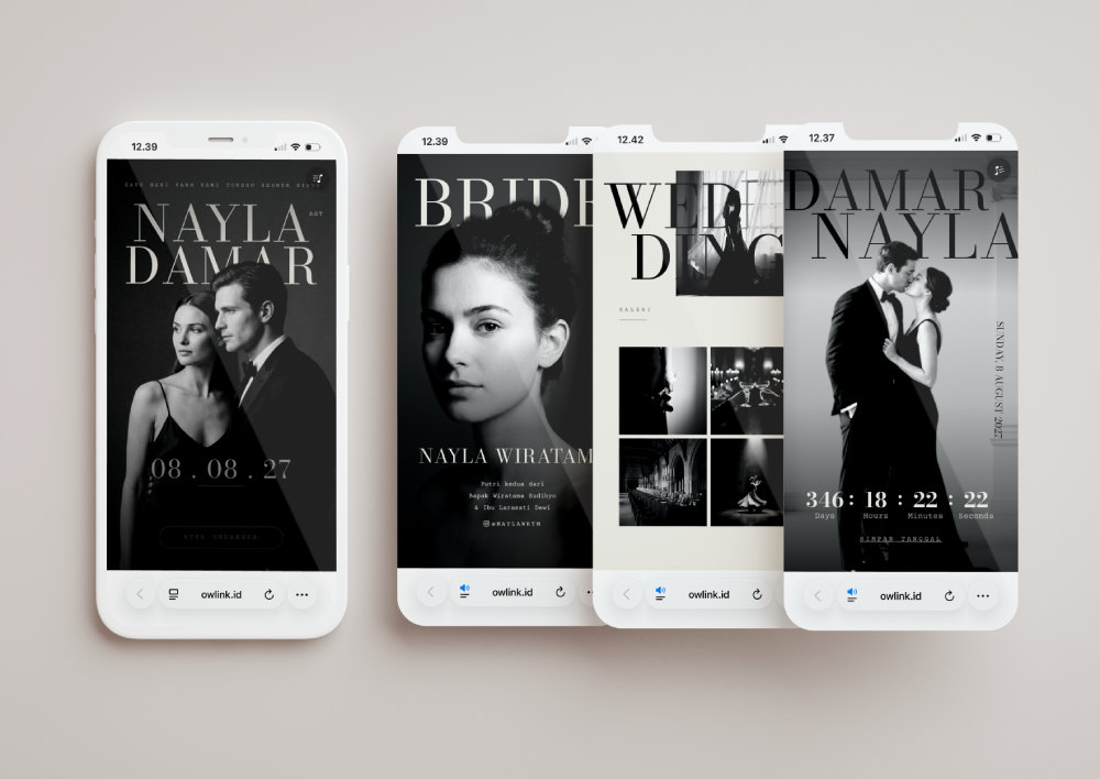 our wedding link preset Drag & Drop - Vogue Noir (One Page)