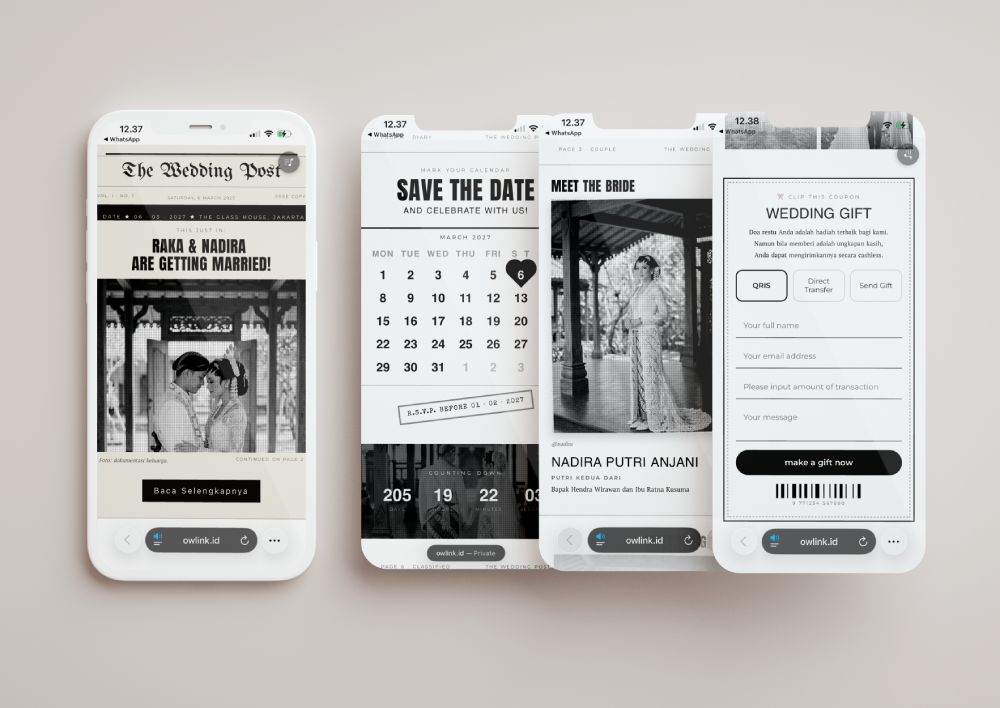 our wedding link preset Drag & Drop - Retro Newspaper