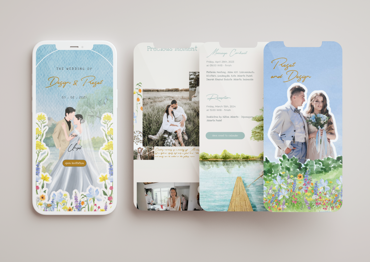 our wedding link preset Joyfull Garden (Parallax)