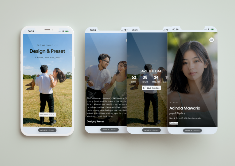 our wedding link preset In to the mommet