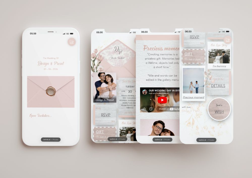 our wedding link preset Onsimple